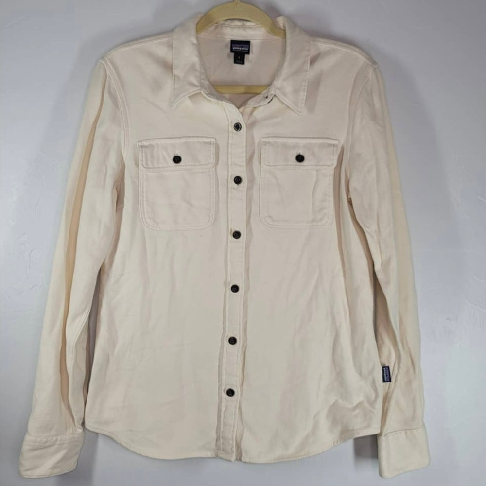 Patagonia Fjord Flannel Long Sleeve Button Down Shirt Birch White Size Small